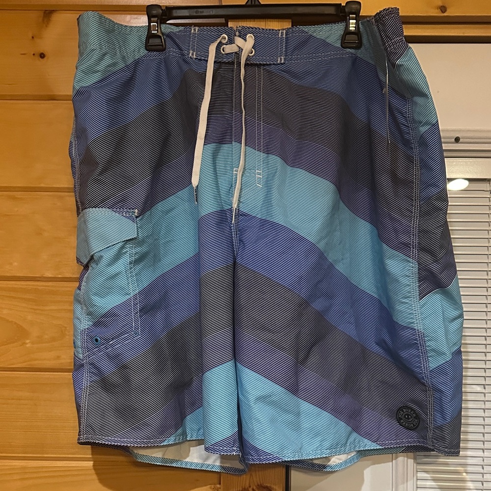 NWT 
Blue Striped Men's Swim Shorts
